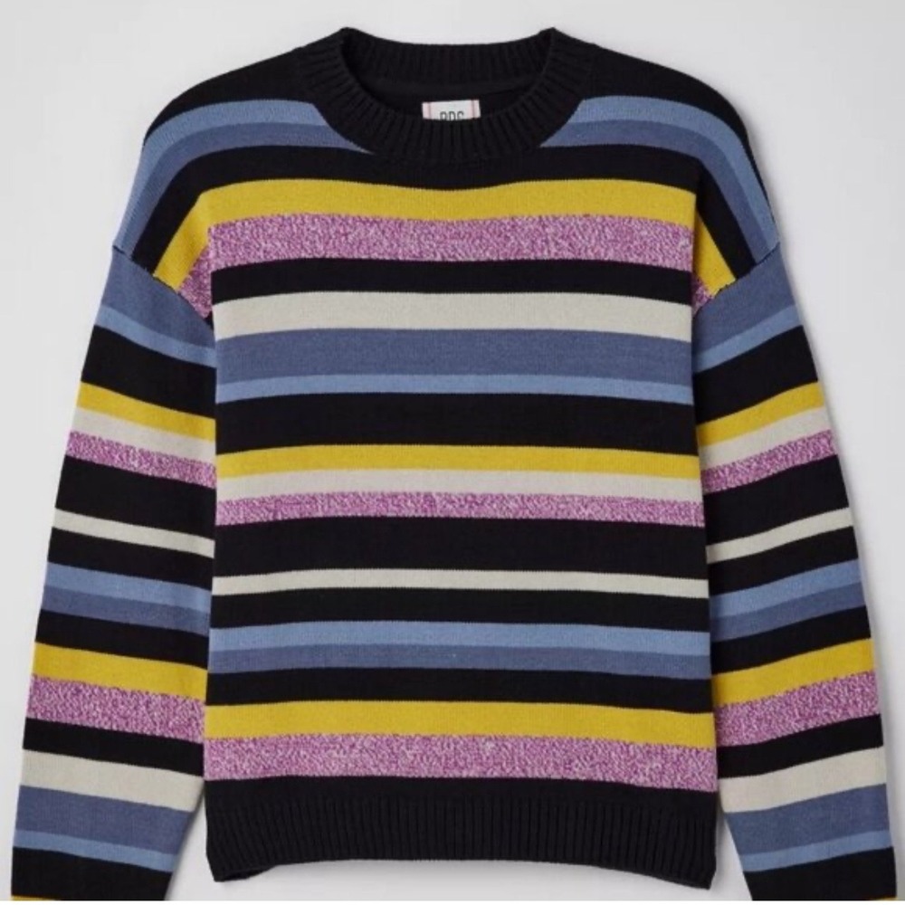 BDG Urban Outfitters Striped Oversized Sweater‎ Black Yellow L Boyfriend Fit